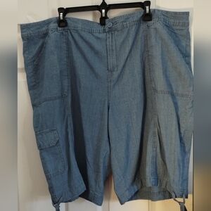 Plus Size St. John's Bay Blue Cargo Bermuda Shorts